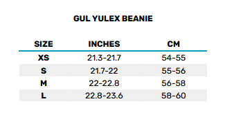2026 GUL YULEX BEANIE 0 Size Chart